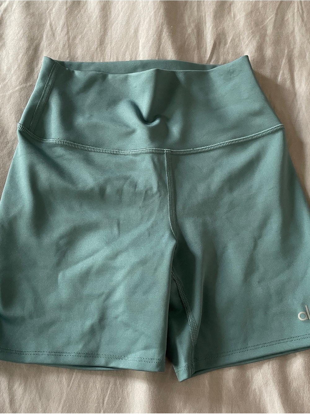 Alo Yoga High-Waist Athletic Shorts in Seafoam